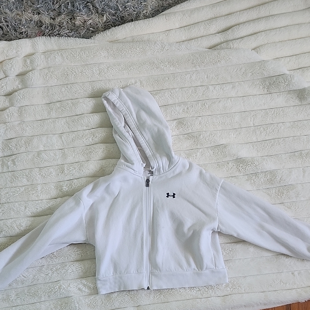 Under Armour Kids Zip-Up White Hoodie